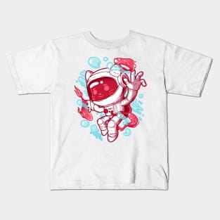 Cat in Koi Space Kids T-Shirt